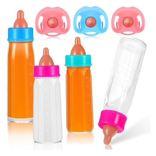 Kalastussaari 7 PCs/Set Babypuppenflaschen mit verschwundener Milch, Babyflaschen für Puppen mit Schnullerbabypuppenzubehör für Kinder von Kalastussaari