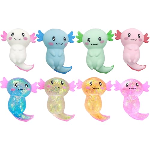 Kalastussaari 8pcs Axolotl Spielzeug 3.9x3,5 '' Maltose Gel Schnellrückprall Zuckerball mit Härtenfokus-Transfer-Zuckerball-Zappel für Kinder und Erwachsene Zuckerball Zappeln von Kalastussaari