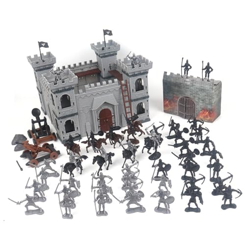 Kalastussaari Alter Militärsoldat Set, 104pcs mittelalterliche Ritter Armee Actionfiguren, einzigartige DIY Castle Model Assembly für Jungens Geburtstagsfeier Geschenke von Kalastussaari