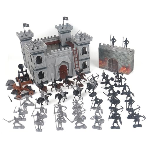 Kalastussaari Altes Militärsoldat Set, 104pcs Spielzeug mittelalterliche Ritter Armee Pirate Castle Models, mittelalterliche Ritter Armee Actionfiguren für Jungens Geburtstagsfeier Geschenke von Kalastussaari