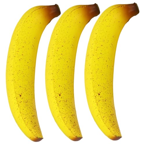 Kalastussaari Bananenstressspielzeug, 3pcs Bananen -Zappelspielzeug, Mini -Squeeze -Spielzeug, weicher elastischer Stress Ball für Kinder Erwachsene Geschenke/3,1 x 1,6 Zoll von Kalastussaari