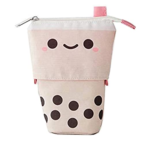 Kalastussaari Bleistiftkoffer Bleistift Teleskophalter Stand-up Stationery Case Milktea Stift Beutel Make-up-Tasche Teleskope Bleistift Gehäuse von Kalastussaari