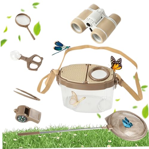 Kalastussaari Butterfly Catcher für Kinder 7PCs/Set Educational Butterfly Kit mit Lupeglas, Pinzetten, Pfeife, Netz, Teleskop und Clip Outdoor -Spielzeug für Kinder Butterfly Kit von Kalastussaari