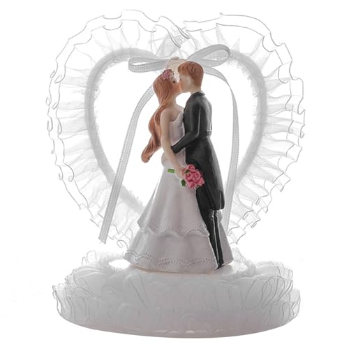 Kalastussaari Cake Topper Hochzeit 4x5.5 '' Synthetische Harz Braut und Bräutigam Kuchen-Topper Segensymbolized Cake Toppers für Hochzeit von Kalastussaari