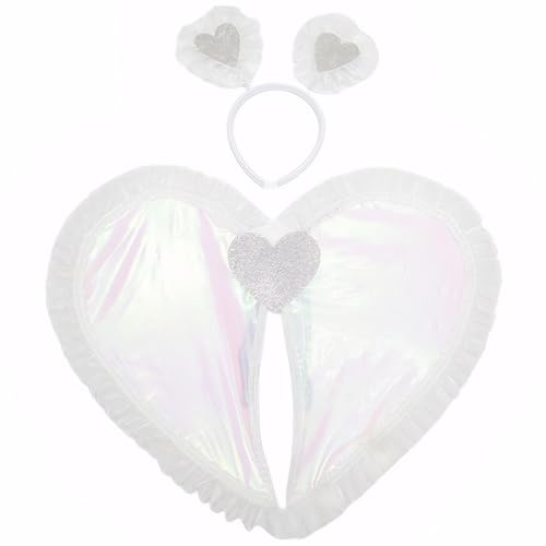 Kalastussaari Cupid -Kostümzubehör -Set, 2PCS/Set Romantic Cupid Costume umfassen Cupid Wing & Head Band für Valentines Cosplay Party Requisiten (weiß) von Kalastussaari