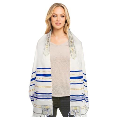 Kalastussaari Gebetschalle Messianische Tallit Gebetschals für Frauen Männer 71x20 Gebetstuch mit passender Tasche Polyesterschal von Kalastussaari