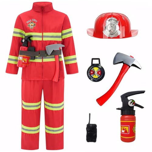 Kalastussaari Kinder Feuerwehrmaterial, Feuerwehrmannsspielzeug mit Sicherheitshelmhut & Feuerlöscher, Feuerwehrchef, täuscht Rollenspiel für Jungens Mädchen/s von Kalastussaari