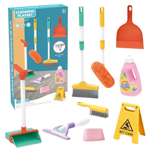 Kalastussaari Kinderreinigungsset (13pcs) Simulation Plastikkinder Reinigungsset tun Täuschung Spiele Housekeeping Kleinkind Reinigungsset Bildungsreinigungsset für Kinder 3+ Kinderreinigungsset von Kalastussaari