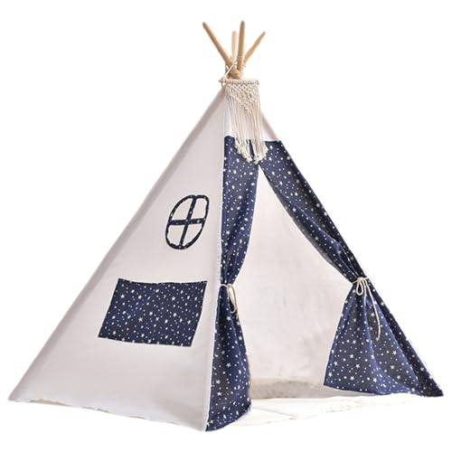 Kalastussaari Kinderzelt 31,5 x 31,5 x 43 Zoll Tipi Zelt für Kinder mit Türvorhang & Skylight Kleinkind Tipee für Kinder Innenräume, Kinder Tipi, Kinderzimmerzelt von Kalastussaari