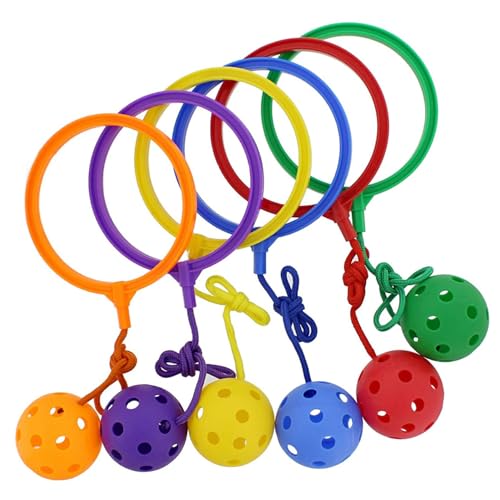 Kalastussaari Knöchel Skip Ball für Kinder, 6pcs Rad Skip Ball, Außenspielspielzeug, Sprungringspielzeug, Koordination Fitness Sport Ball Set für Kinder und Erwachsene von Kalastussaari