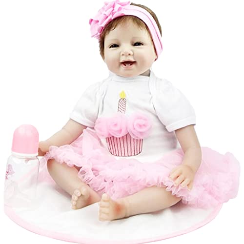 Kalastussaari Mädchen Spielen Simulation Doll Silicone Baby Neugeborene Realistische handgefertigte 22 -Zoll -Nutespring -Geschenke Spielzeuggirl -Spiel Puppe von Kalastussaari