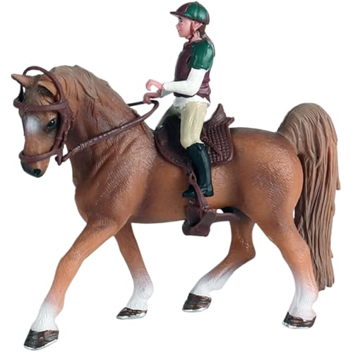 Kalastussaari Mare Horse and Rider Figur Playset, Realistic Rider und Horse Playset, Plastikpferde Figuren mit abnehmbarem Sattel und Fahrer -Figur für Jungens und Mädchen (a) von Kalastussaari