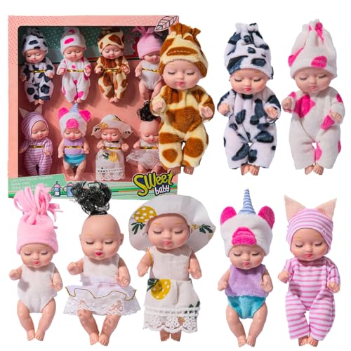 Kalastussaari Mini -Babypuppen, 8pcs 4,3 Zoll winzig von Kalastussaari