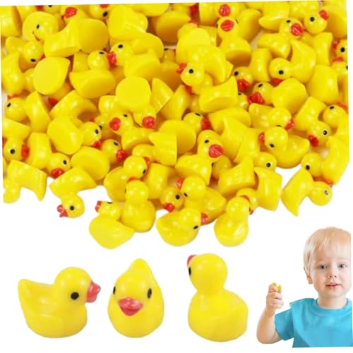 Kalastussaari Mini Ducks 100pcs 0,7x0,6 Zoll Mini Harz Enten Little Ducks Ornament für Puppenhaus Gartendekoration DIY BRÜFEN Micro Landschaft Party Dekor Enten Mini Harz Enten von Kalastussaari