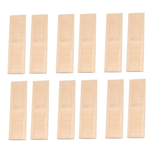 Kalastussaari Mini Windows Shutter, 12pcs Dollhouse -Fensterläden, klassisches Holz 1 12 -Skala -Puppenhausmöbel für Kinder DIY -Szenendekoration/4,5 x 1,3 x 0,2 Zoll von Kalastussaari