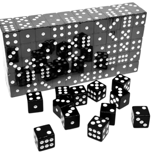 Kalastussaari Mini Würfel, 100pcs Game Dot Square Dice, Acryl -Mini -Würfel mit weißen Punkten, 0,2 -Zoll von Kalastussaari