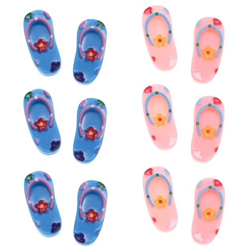 Kalastussaari Miniature Beach Flip Flops, 6 Paare Mini Sommer Beach Accessoire Schuhe, 1: 12 -Skala -Sandalen für Dollhouse Collection von Kalastussaari