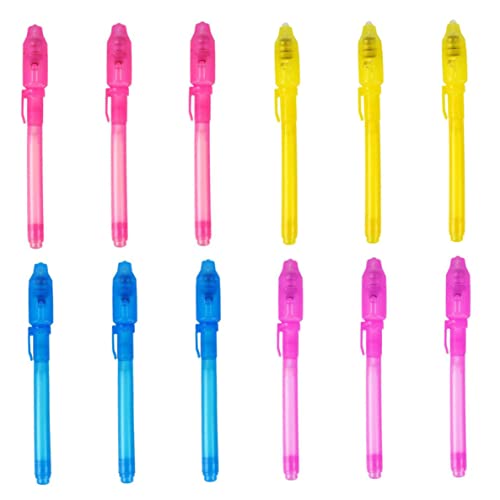 Kalastussaari Unsichtbarer Tintenstift Verschwinden Marker Secret Message Writer mit UV Light for Kids 12pcs Secret Message Pen von Kalastussaari