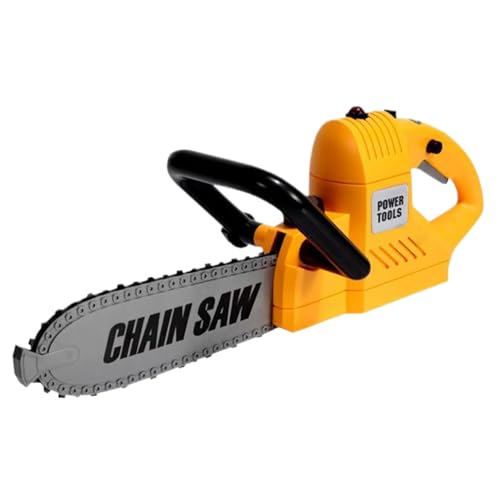 Kids Chainsaw 1: 1 -Skala Realistische Spielzeugkettensägen -Batterie Batterie betrieben gefälschte Kettensägen Bildungslehrspiel, Spiel spielen Abs -Kettensägen -Requisite, Kindergeschenke, gelbe ge von Kalastussaari