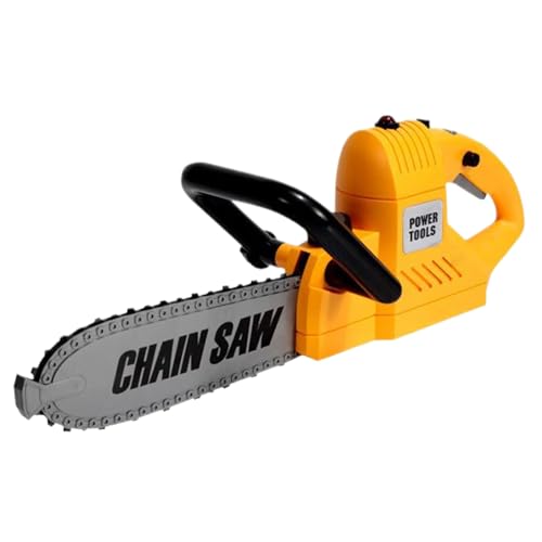 Kids Chainsaw 1: 1 -Skala Realistische Spielzeugkettensägen -Batterie Batterie betrieben gefälschte Kettensägen Bildungsvorgab, um ab Breat Kettensäge Requisite, Kindergeschenke, gelbe Spielzeugkette von Kalastussaari