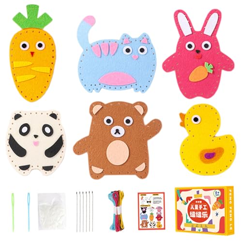 Kids Sewing Kit, lustiges und pädagogisches süßes Tiernähtet, gefüllte Tier Filz Plushie Sewing Kit für Kinder DIY Craft Kits für Jungen Mädchen über 8 Jahre alte Anfänger Nähen für Kinder für Kinder von Kalastussaari