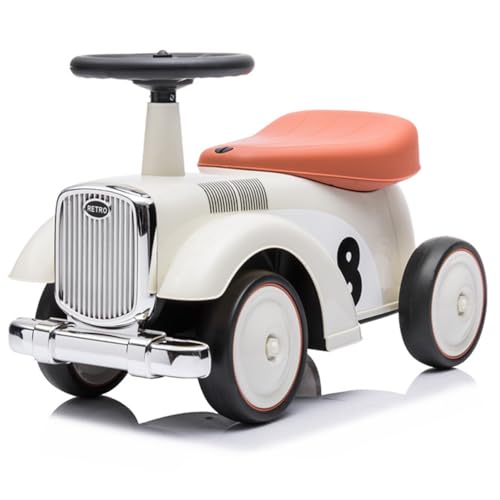 Kinder mit Fahrt 23x15x11 Stabiles Fahrzeug mit Lenkrad & Lagerraum, Bildung 135 ° Lenkwinkel Kleinkindauto für 1-jährige Jungen Mädchen, Beige Push Car für Kleinkinder 1-3 von Kalastussaari