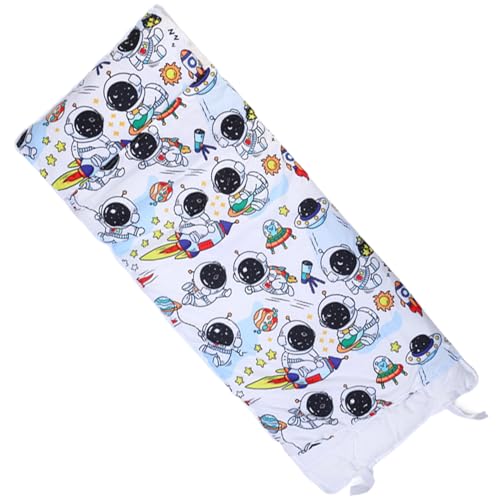 Kleinkind-Nickerchen-Matte mit Kissen und Decken Anti-Kick-Thermo-Schlafmatte mit Griff 47x20 Tragbarer Roll-up-Kinder Schlafsack Nickerchen für Kindertagesstätte Vorschule, Style1 Kids Sleep Bag von Kalastussaari