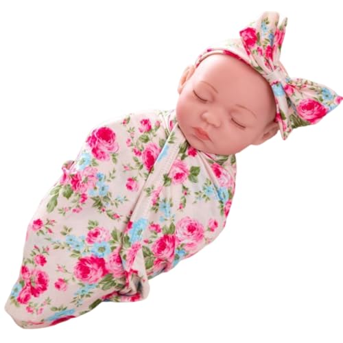 Lifelike wiedergeborene Babypuppen, lebensechter Neugeborenenbabypuppe, 12 Zoll weiches Ganzkörper Silikon -Babypuppe mit süßer Kleidung und Stirnband, schlafend weich gewichtet für Kindergeschenke von Kalastussaari