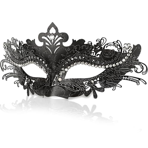 Masquerade -Maske für Frauen & Männer Venetische Party Maskerade -Maske mit Strasssteinen komfortable Halbmaske mit Satinbändern für Maskerade -Bälle und Mardi Gras, Maskerade -Maske für Frauen von Kalastussaari