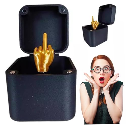 Mittelfinger in Einer Schachtel, 2x2-Zoll-Pop-up-Mittelfinger Überraschungsbox, Parodie Lustige Mittelfingerbox, Plastikstreich Geschenkbox für Office Desktop Dekor Schachtel mit von Kalastussaari