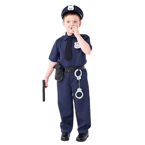 Polizeikostüm für Kinder tun das Spiel Rollenspiele Police Offizier Kostüm für Jungen mit Toys Polyester Kinder KOSTENSCHAFTEN FÜR Halloween, Party, Cosply, S POLTIC AFFORMERKOSTEM für Jungen von Kalastussaari