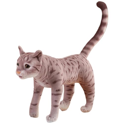 Realistische Tabby -Katze Stofftiere, Shorthair Katze Realistische Plüschkatze Stoffspielzeug, Kitty Stofftiere Puppen Geschenke für Angst, Frauen Kinder Schlafenszeit /13,7 Zoll, braun von Kalastussaari