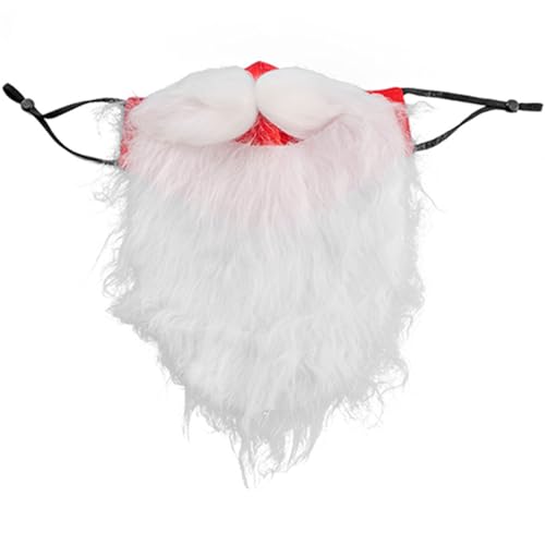 Santa Beard Maske Halbgesicht Santa Mask Leichte atmungsaktive Weihnachtsklaus -Maske für Erwachsene mit verstellbarem Ohrgurt waschbar wiederverwendbare Weihnachtsgesichtsmaske für Cosplay, Party, B von Kalastussaari