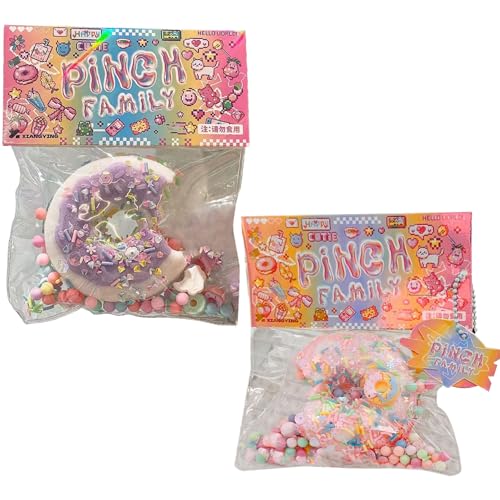 Sparkling Donut Toys, 2PCS Netter Donut Stress Ball, realistischer künstlicher langsamer Steiglied Spielzeug, Dekompression Spielzeug für Geburtstagsfeiergeschenk, Donut Stress Ball von Kalastussaari