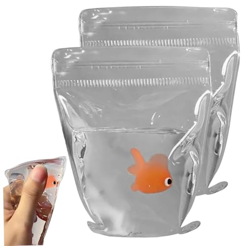 Stressspielzeug realistischer Fische mit transparenter PVC -Beutel süßes Squish Stress Relief Toy, 4x3 Zoll Soft Squeeze Spielzeug für Angst und Entspannung Kinder Erwachsene Geschenkstressspielzeug von Kalastussaari