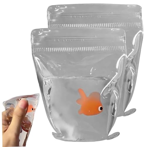 Stressspielzeug realistischer Fische mit transparenter PVC -Beutel süßes Squish Stress Relief Toy, 4x3 Zoll weich von Kalastussaari