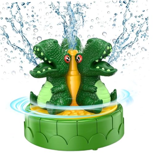 Wassersprinkler für Kinder kühlen Sommerspielzeug Dinosaurier-förmige Kleinkind-Wasserspielzeug 360 ° Rotatable 7x7x5,5 Zoll ABS Outdoor-Wasserspielzeug für Garten Rasengarten Kinder Sprinkler für Ga von Kalastussaari