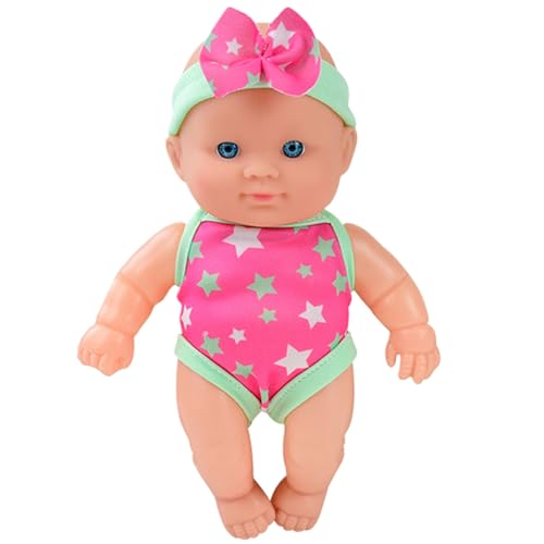 wasserdichte Schwimmerpuppe Schwimmbad Babypuppe mit beweglichen Gelenken abnehmbare Badeanzüge Schwimmen Babypuppen Geschenk für Kinder Badewanne Pool Badezeit Spiel Wasser Babypuppe von Kalastussaari