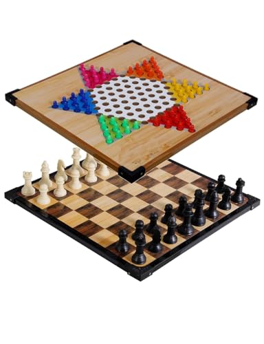 Kalindri Sports Board Games 2 in 1 Chess & Checker Wooden Board (Chess & Checker) mit Playing Coins von Kalindri Sports