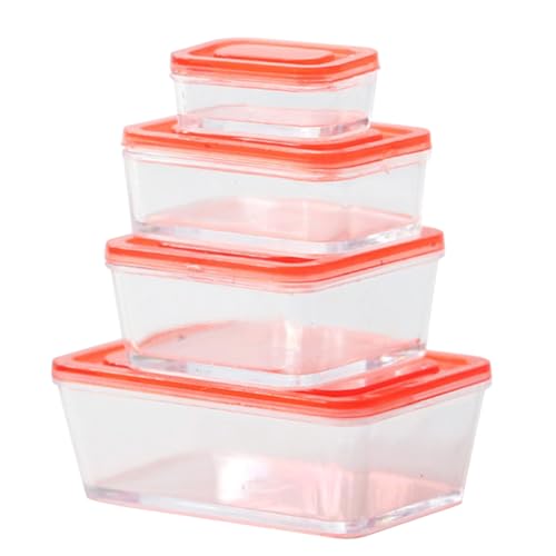 1:12 Puppenhaus Frischhaltebox 4er Set Miniatur Lunchbox Küchengeschirr 1:12 Puppenhaus Frischhaltebox 4er Set Miniatur Lunchbox Küchengeschirr von Kalttoy