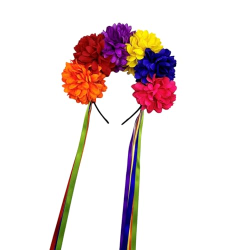 Kalttoy Haarreif mit Blumenmuster, Regenbogen-Rose, Halloween-Dekoration, Quasten, Rollenspiel, Kostüm, Abschlussball, Party, Live-Show, Kopfbedeckung Kalttoy Haarreif mit Blumenmuster, Regenbogen-Rose, Halloween-Dekoration, Quasten, Rollenspiel, Kostüm, Abschlussball, Party, Live-Show, Kopfbedeckung von Kalttoy
