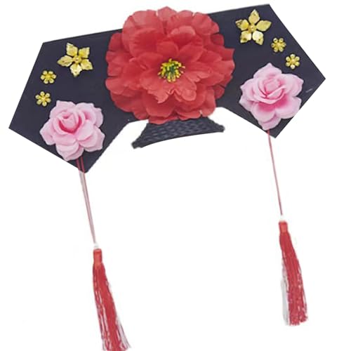 Kalttoy Traditionelles Kostüm, königlicher Hut für Damen, chinesische königliche Blume, königlicher Hut, Hochzeit, Kostüm, Mottoparty, Requisiten, Kopfschmuck von Kalttoy