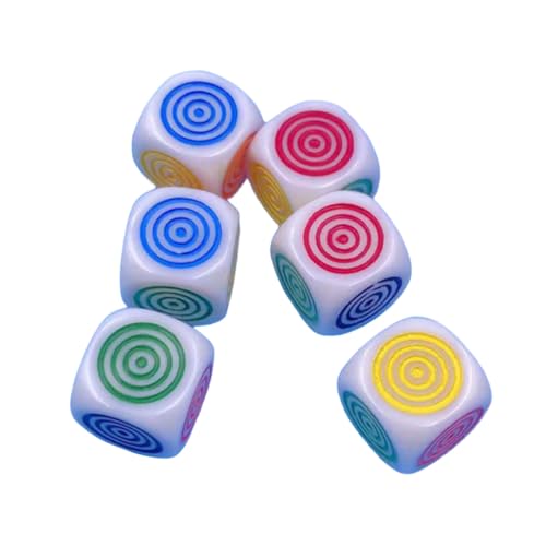 Sechsseitige Würfel mit runden Ecken, 6 Stück, bunt, 16 mm, Acrylwürfel-Set Sechsseitige Würfel mit runden Ecken, 6 Stück, bunt, 16 mm, Acrylwürfel-Set von Kalttoy