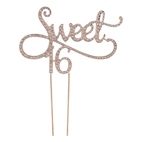 Sweet 16 Tortenaufsatz zum 16. Geburtstag, Party-Themen mit Strass-Dekoration A Sweet 16 Tortenaufsatz zum 16. Geburtstag, Party-Themen mit Strass-Dekoration A von Kalttoy