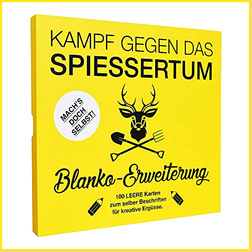 KAMPFHUMMEL Kampf gegen das Spiessertum - Mach's doch selbst! Die Blanko Erweiterung mit 100 leeren Spielkarten für Deine eigenen fiesen Karten. von KAMPFHUMMEL