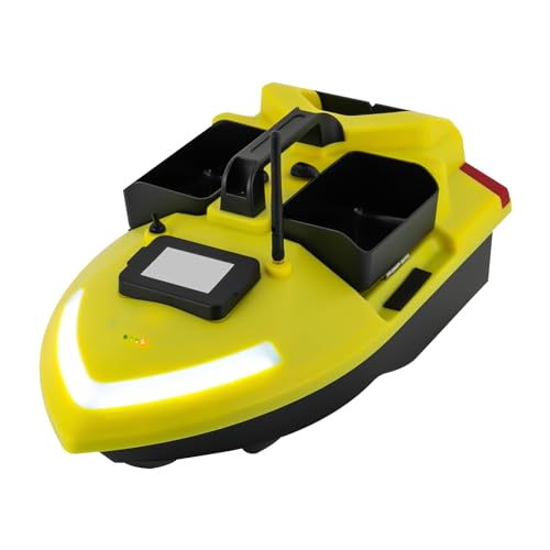 Kanbihao GPS Futterboot Mit Fernsteuerung, Angelköderboot Mit Suchscheinwerfer, Fischköderboot Für Alle Gewässer Außer Ozeanen, 49 x 26.4 x 28.1cm von Kanbihao