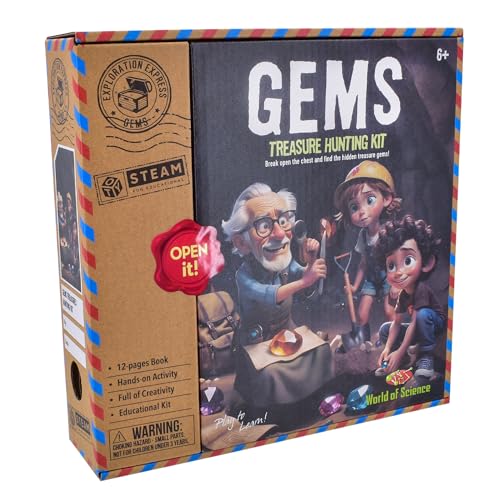 World of Science Educational Collection Kits | Pädagogisches STEAM Science Kit (Gems Collection) von KandyToys