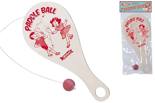 KandyToys TY6523 Wooden Paddle Bat & Ball Fidget Toy, Mehrfarbig, M von KandyToys