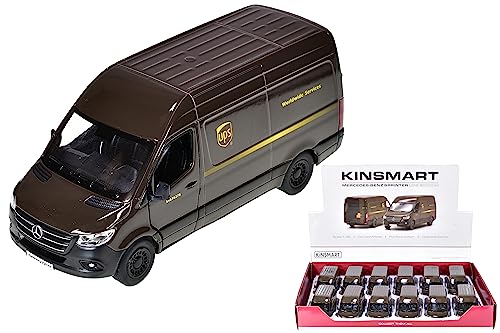 KandyToys UPS Edition Sprinter Van Druckguss-Metall im Maßstab 1:48 | Rückziehfunktion | Türen öffnen von KandyToys