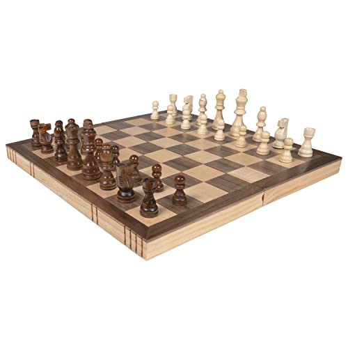 EPHIIONIY Känguru Schach-Set aus Holz, zusammenklappbar, mit Magnetverschluß, Classic, Weiß und Braun von Kangaroo